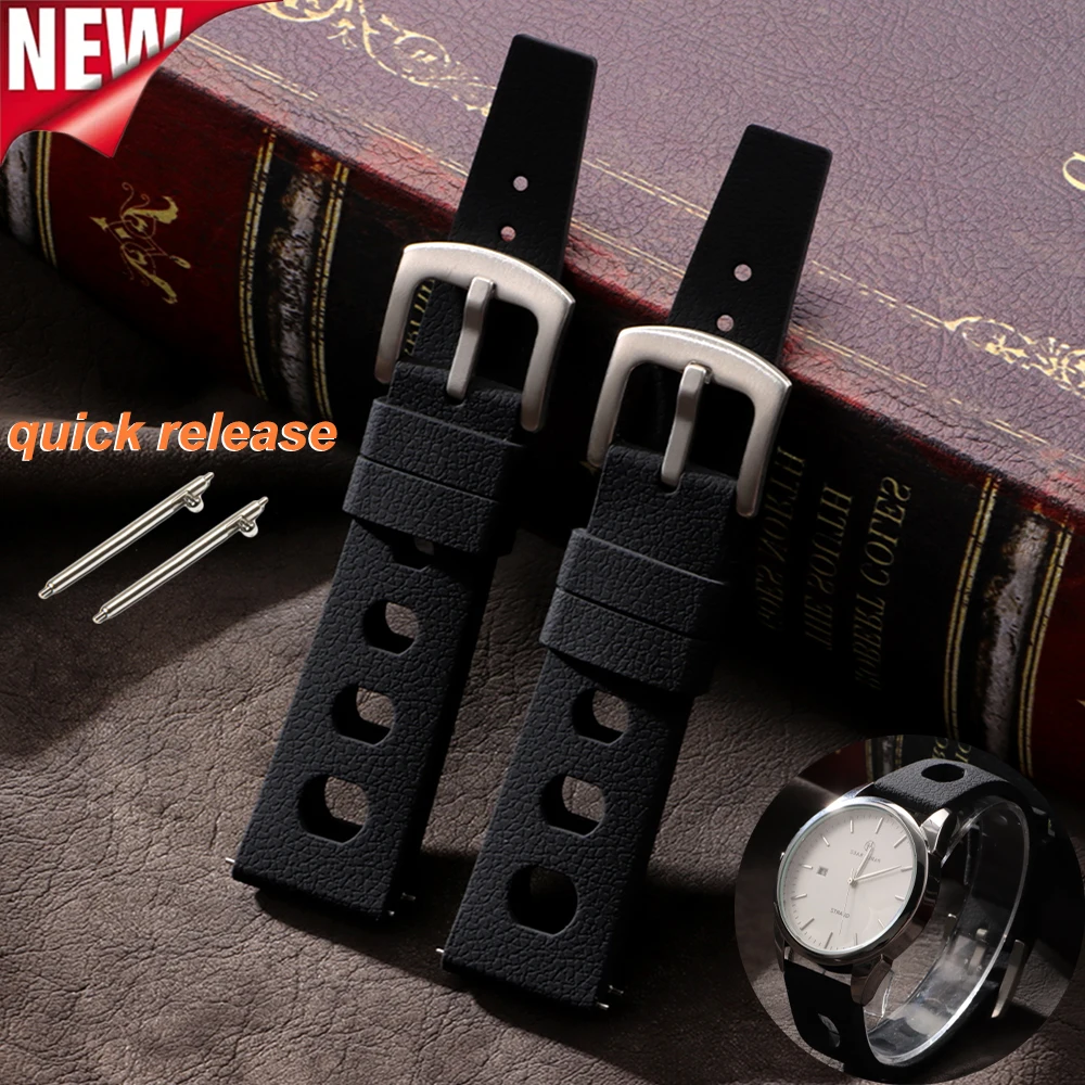 الاستوائية المطاط حزام ل أوريس ل Seiko للمواطن الإفراج السريع حزام (استيك) ساعة 20 مللي متر 22 مللي متر جديد الاستوائية حزام ساعة ذكية حزام