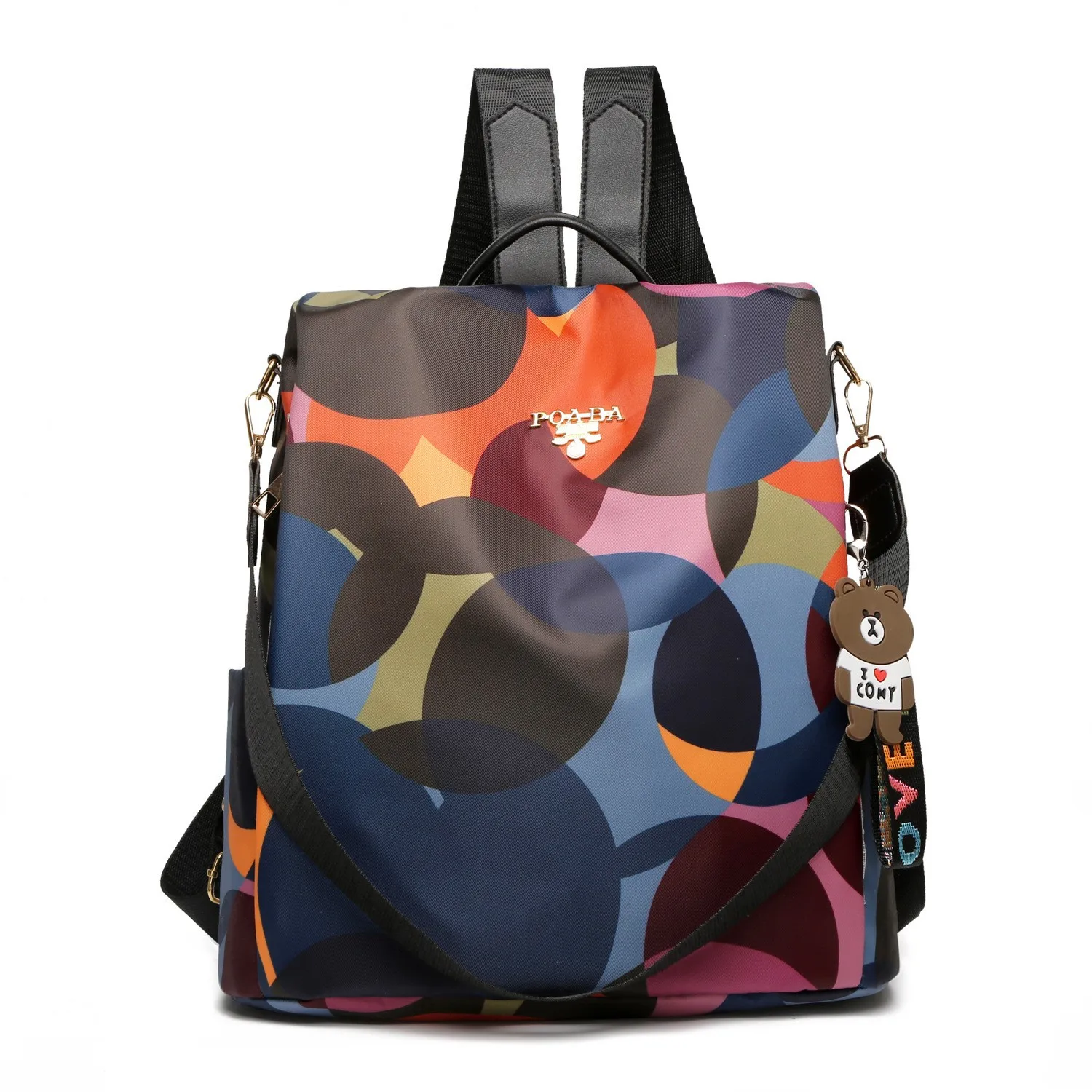 حقيبة ظهر متعددة الوظائف للنساء، بسيطة ومتعددة الاستخدامات، مزدوجة الأغراض، مقاومة للماء ومضادة للسرقة، نايلون ذو سعة كبيرة