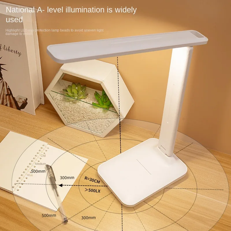 Lámpara de mesa recargable con atenuación táctil, ajuste de color, reloj Led, lámpara de lectura, carga, lámpara de escritorio para dormitorio con