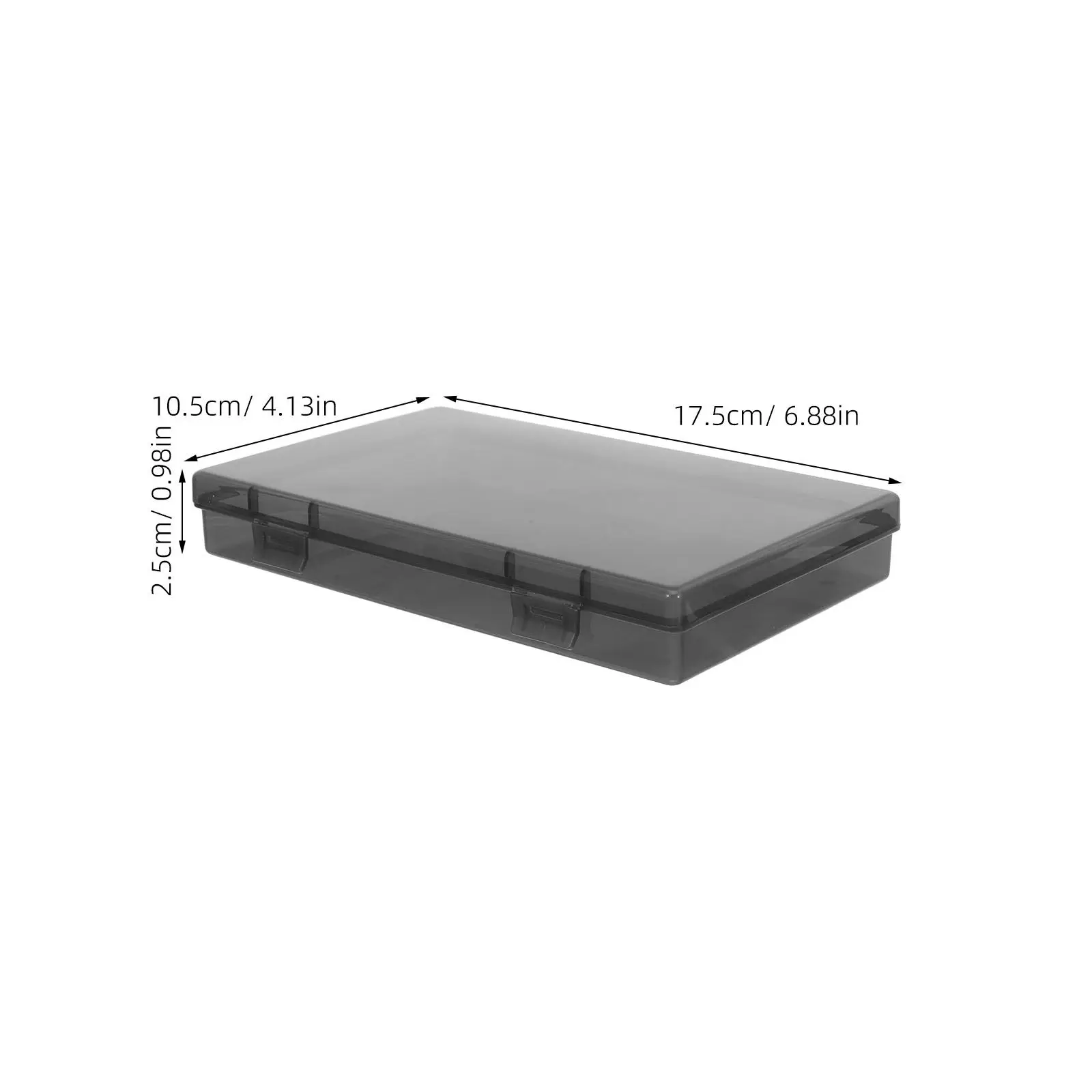Plastic Hardware Storage Box Double Buckle Covered Organizer Black 6.9x4.1x1 Secure Storage for Crafts Jewelry Game Cards