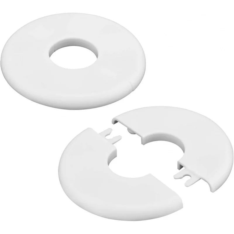 2 Stück runder Wand-Split-Flansch, 29 mm Design, Sanitär-Abdeckplatten, selbstklebende Wasserhahn-Raschplatte, ABS-Rohrflansch-Abdeckung