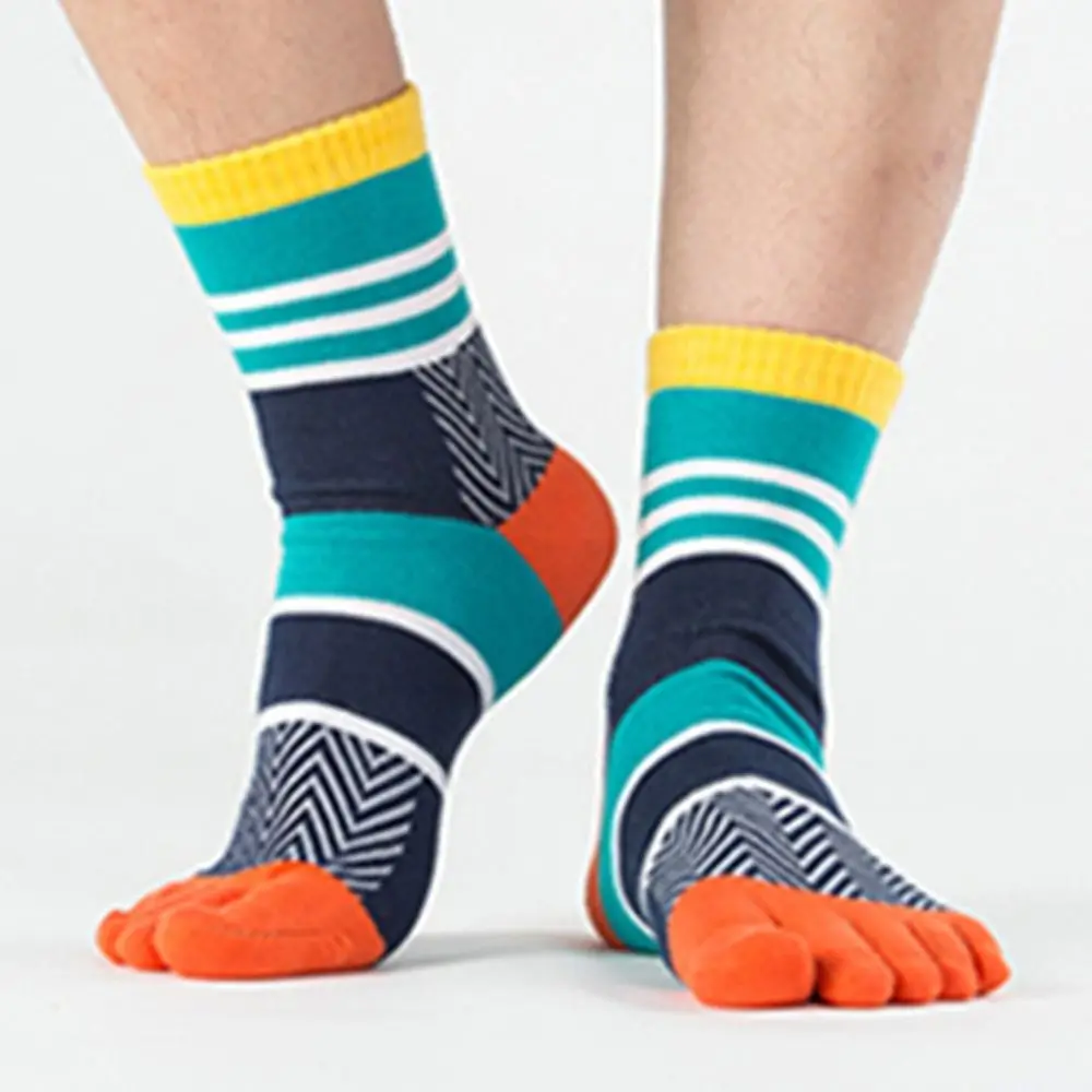 

Удобные мягкие длинные модные спортивные носки с раздельным носком, хлопковые мужские носки, чулочно-носочные изделия средней длины, носки с пятью пальцами