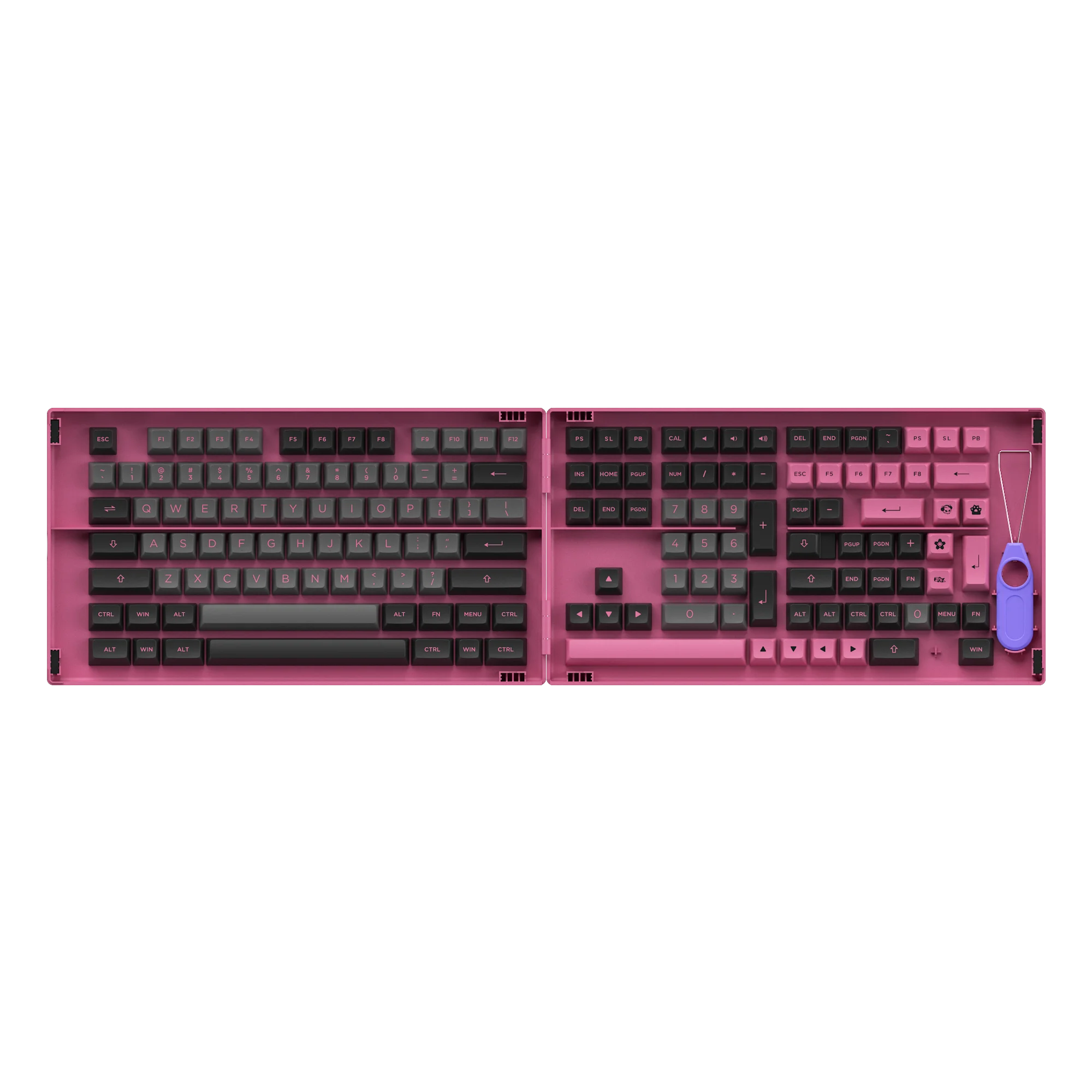 Akko Black & Rose Keycap ชุด197-Key ASA Profile Full Keycaps PBT Double-Shot สำหรับคีย์บอร์ดกับกล่อง