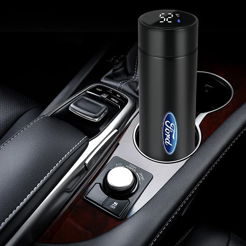 Intelligent Stainless Steel Thermos Temperature Display Smart Water Bottle For Ford Mustang Raptor Fiesta Focus 2 3 4 Mk7 Mondeo