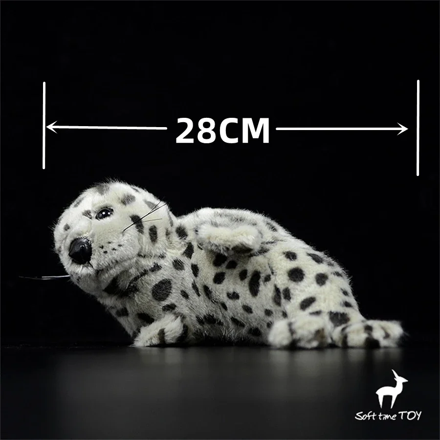 Lifelike Harbor Seal Plush Toy Spotted Seal Stuffed Animal Realistic Harp Seal Plushie Simulation Doll Toys Gift Collectors