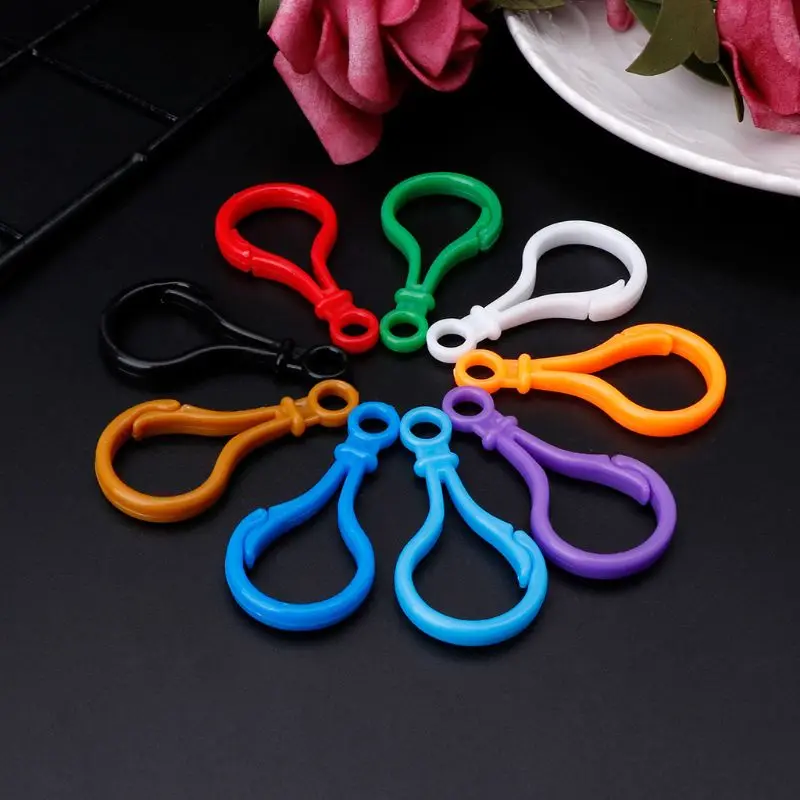 F19F 100pcs Plastic Colorful Lamp Buckle Hook Lobster Clasp DIY Needlework