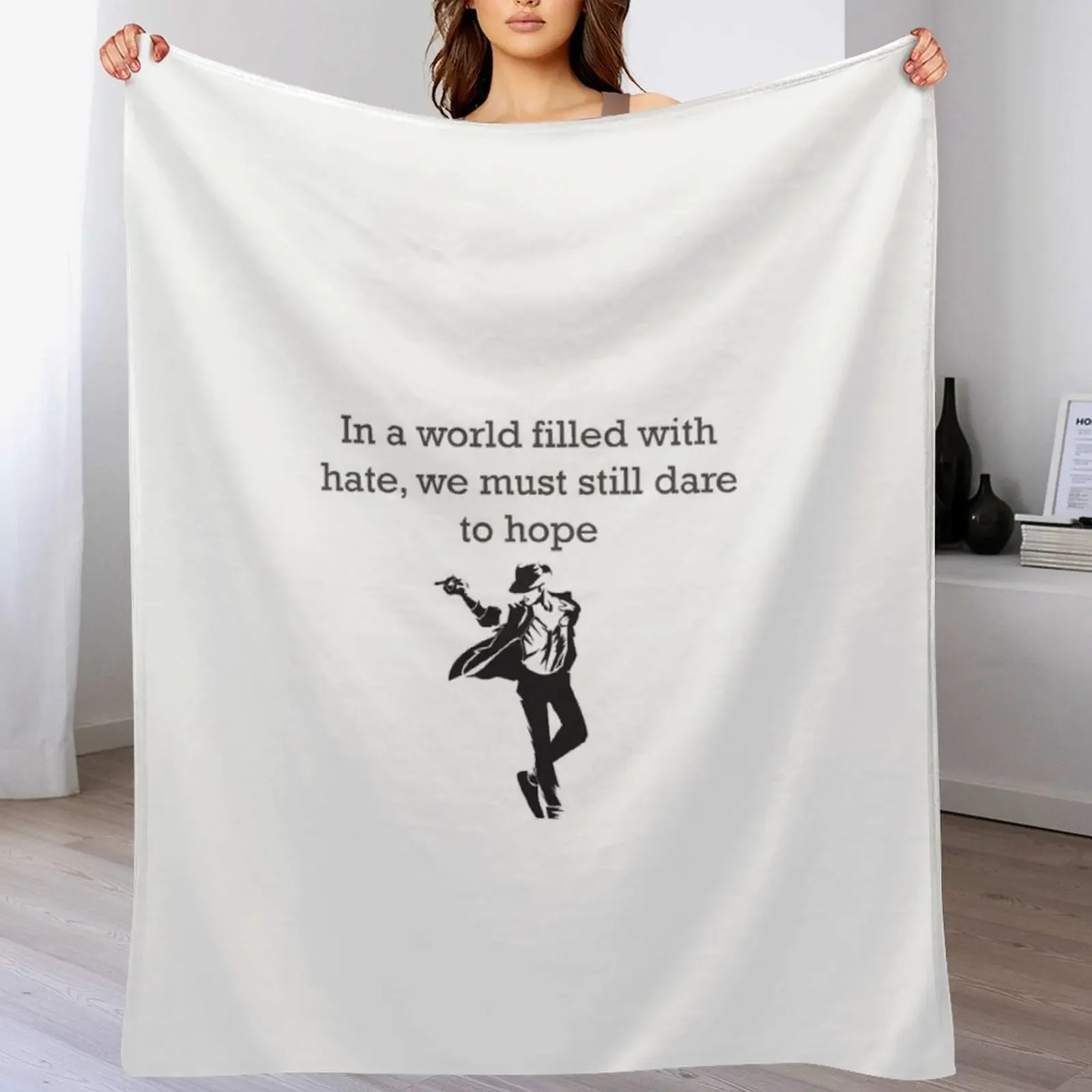 

Micheal Jackson quotes Throw Blanket Bed Fashionable Hairy Quilt Plaid on the sofa Blankets
