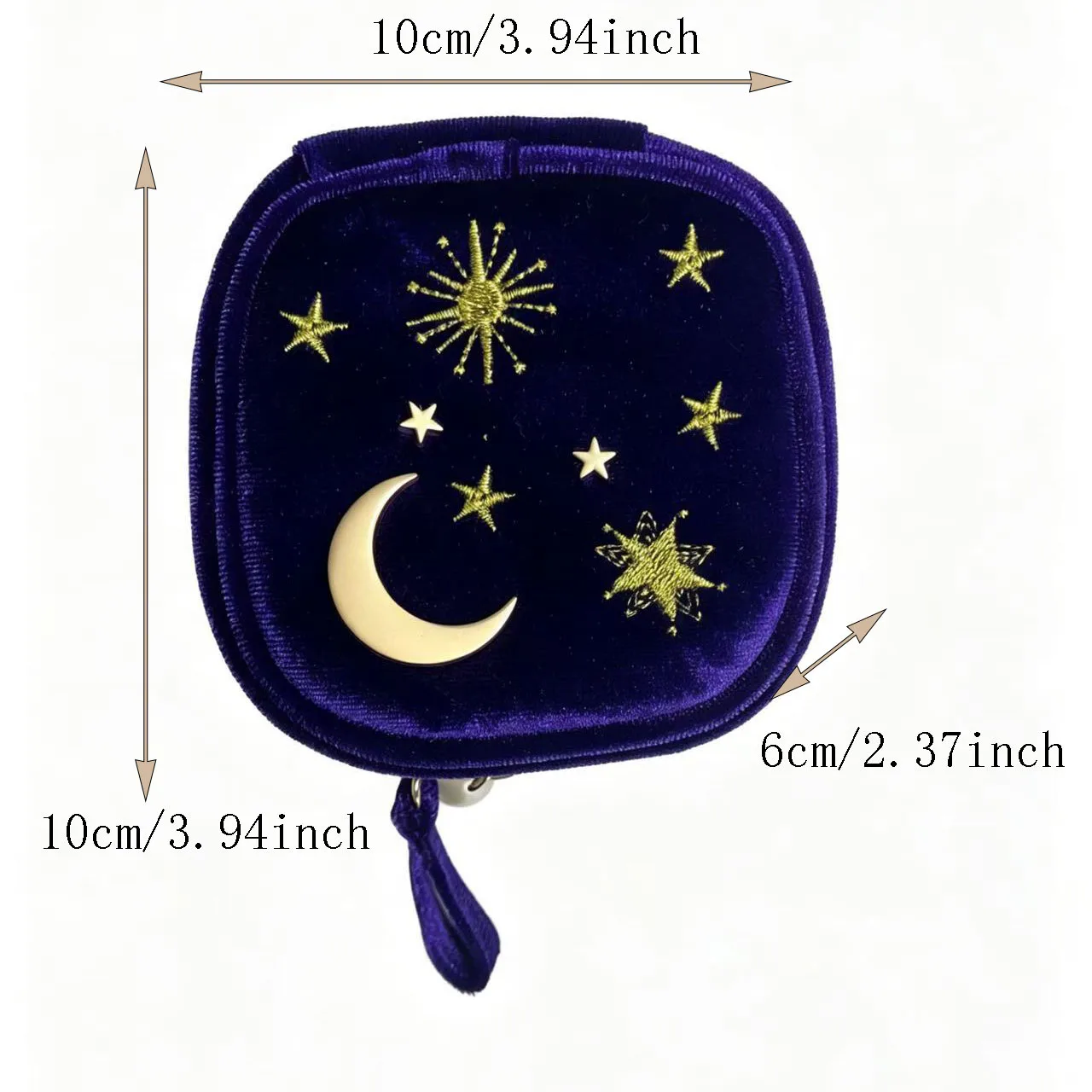 Wholesale Women's Jewelry Bag Fashion Retro Moon Star Embroidery Storage Bag Lightweight Mini Portable  Storage Box Bag Female