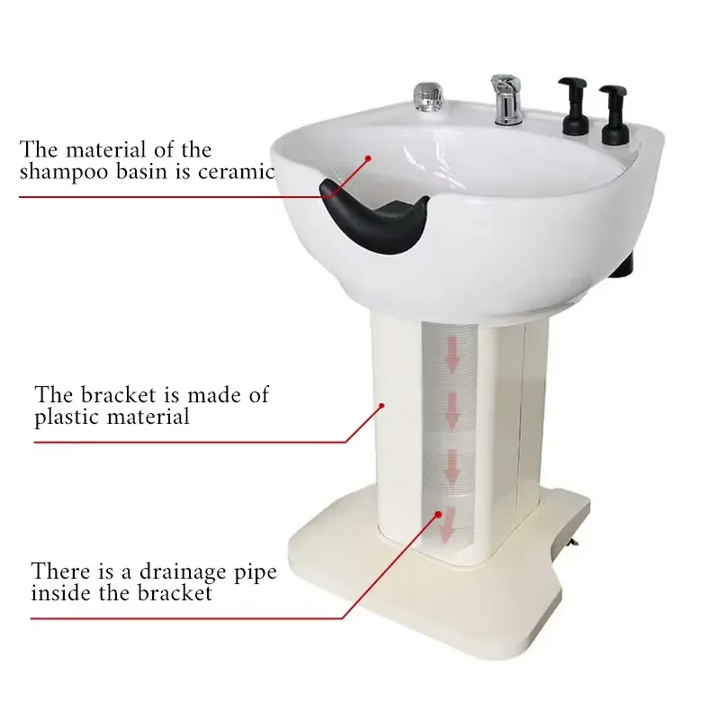 Portable Mobile Shampoo Station for Hair Salon Professional Durable Wash Basin with Stand Heavy Duty Barber Equipment