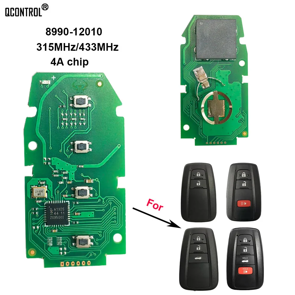 

QCONTROL Car Smart Key Electronic Circuit Board For Toyota Corolla Remote 312/314 Mhz 4A Chip Fcc Hyq14fbn 8990H-12010