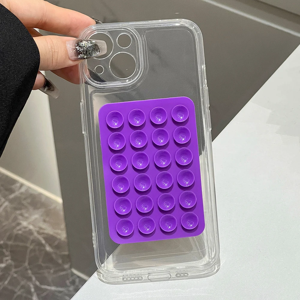 シリコーン吸盤透明電話ケースポコ X6 X5 X4 X3 M6 プロ F4 C65 滑り止め片面ケースマウントバックステッカー