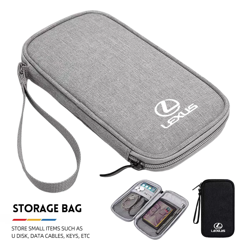 Car Logo Storage Bag Protable Key Drive Earphone USB Card Pouch For Lexus ES RX NX LS UX LM LX GX LC RZ IS CT IS300 RX350 LS500