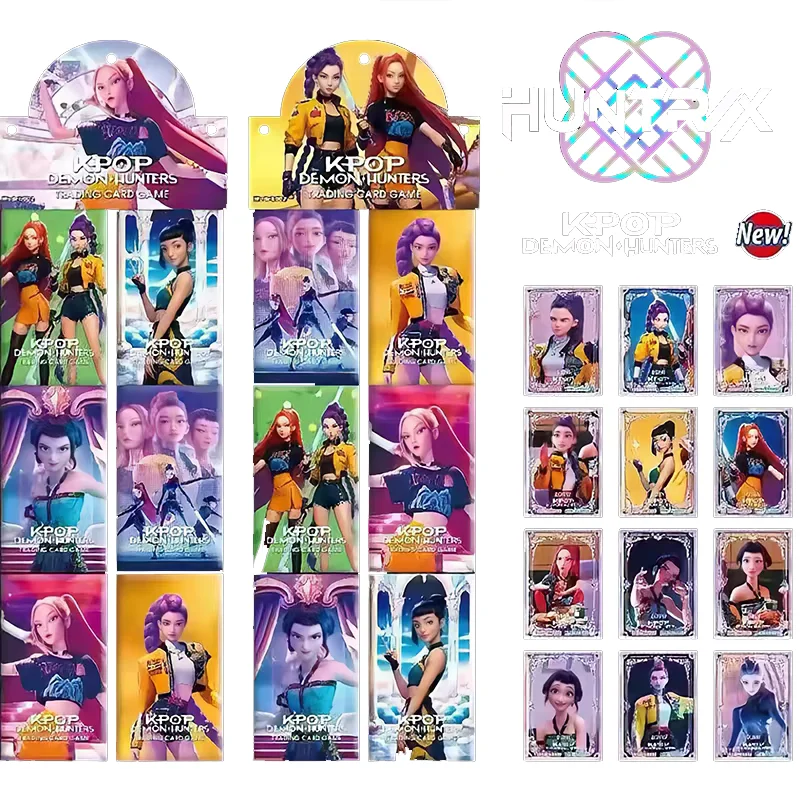 72/288pcs Anime KPop Demon Hunters Figure Collection Card Battle Carte Board Game HUNTR X Rumi Mira Zoey Trading Card Toy