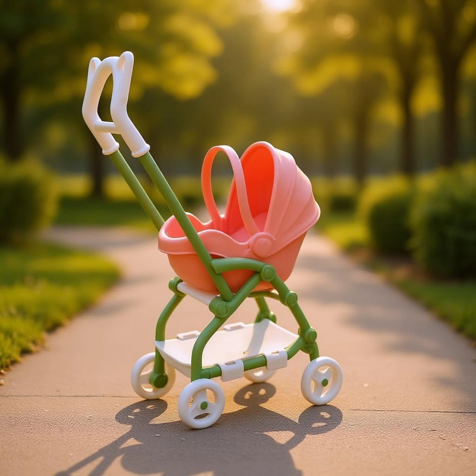 Foldable Doll Pushchair Realistic Design Mini Toy Stroller Baby Stroller Toy Lightweight Folding Pushchair Compact