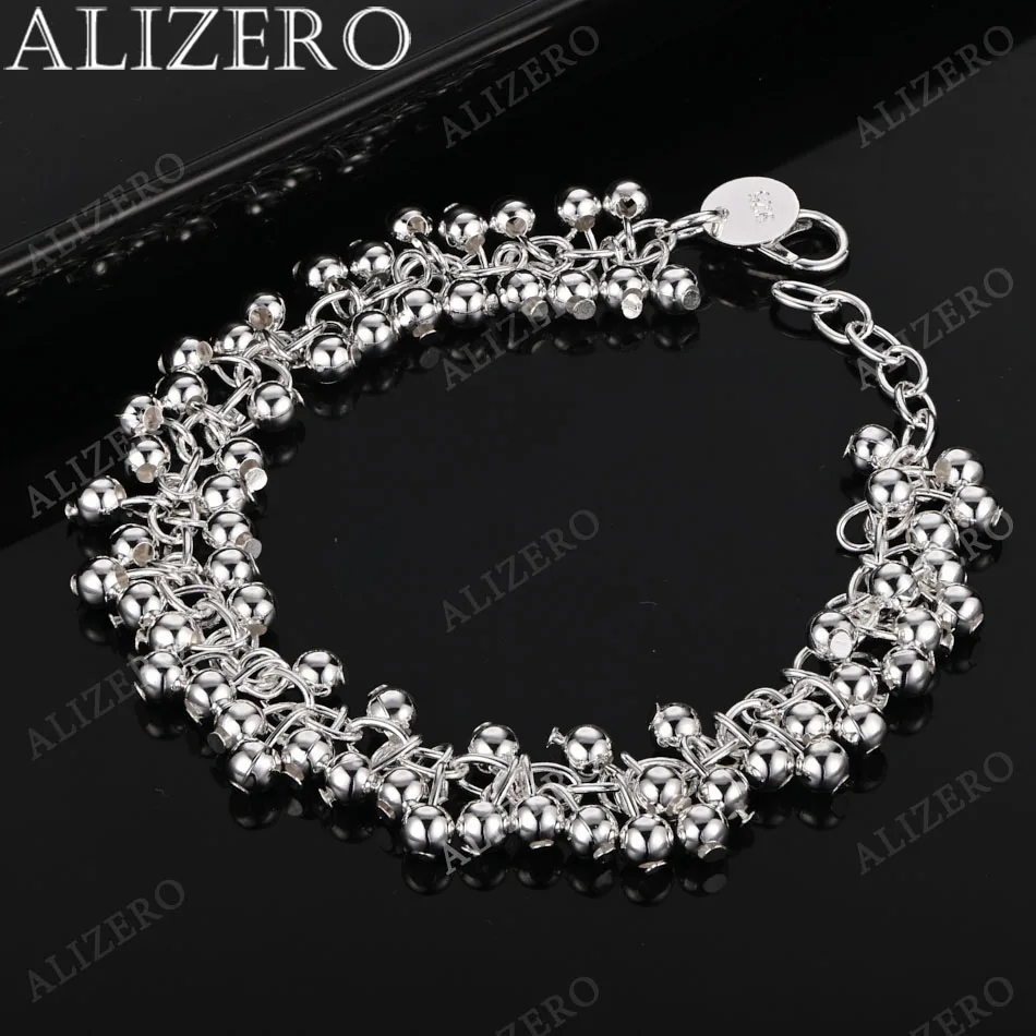 ALIZERO 925 Sterling Silver 18K oro perline d\'uva bracciali per donna banchetto di nozze festa regalo signora moda Charms gioielli