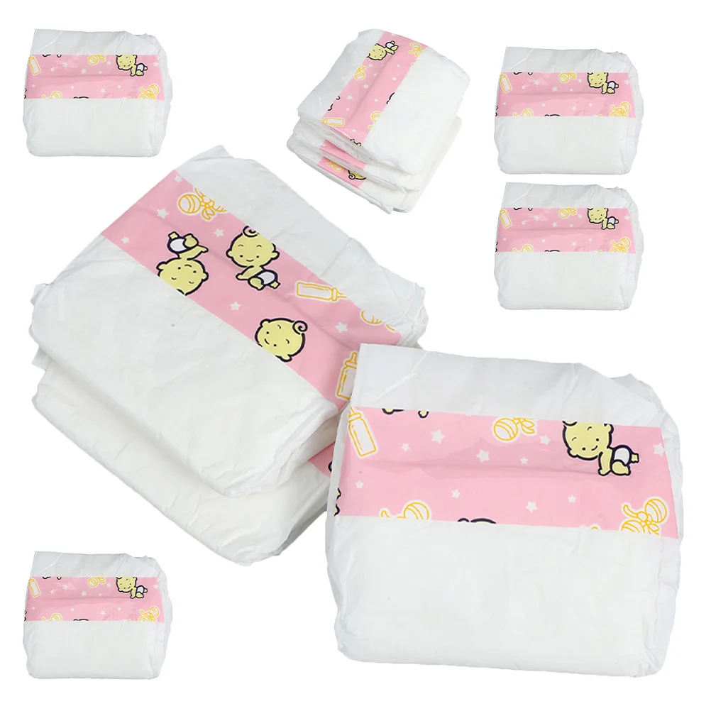 10 Pcs Play House Diapers Toy Baby Nappies Accessories Dolls Fake Stuff Plastic Toys Child for