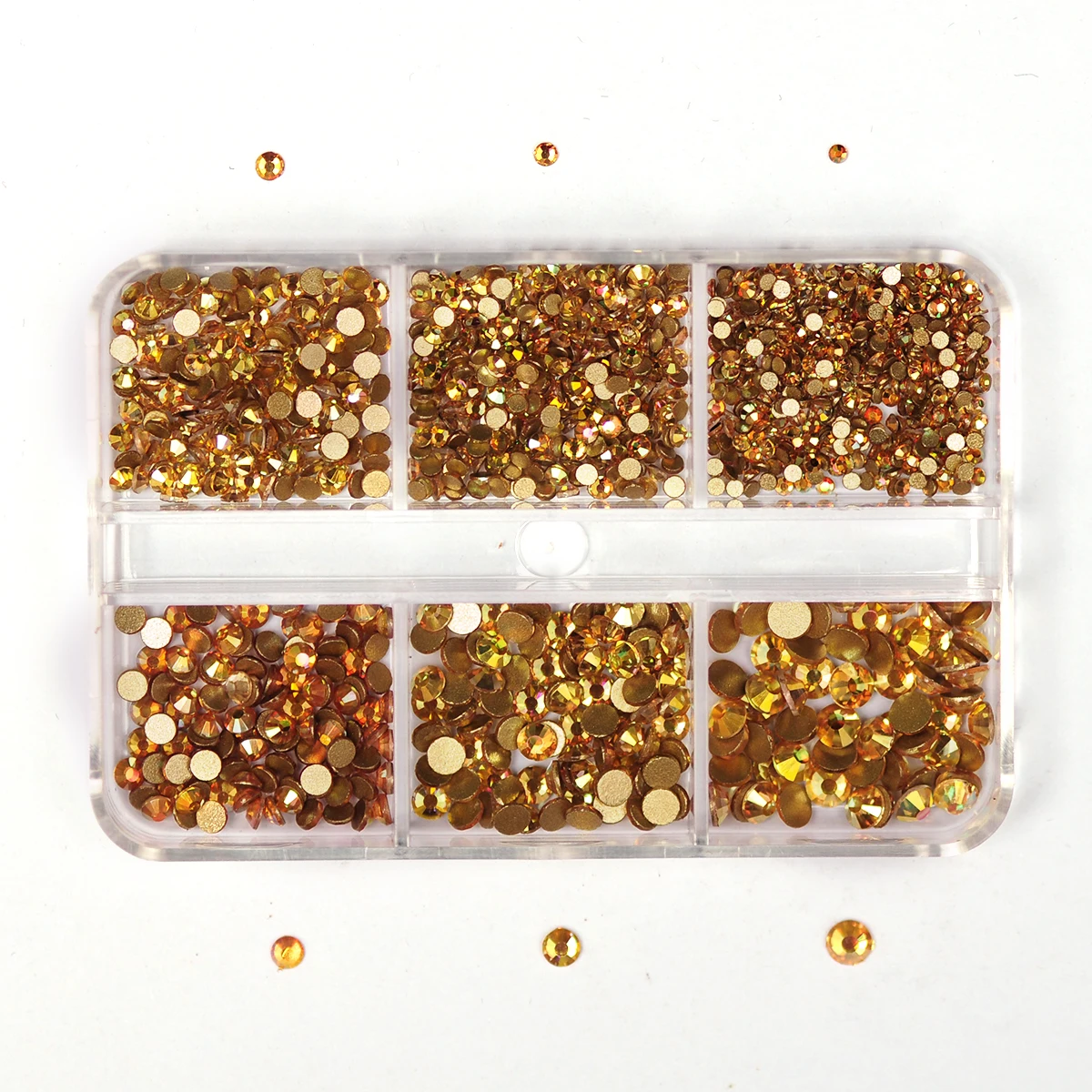 أحجار أظافر بقاع مسطح للتصميم بنفسك ، إكسسوارات أظافر بأشعة الشمس ، أحجام مختلطة ، زخرفة فن الأظافر ، 6 شبكات حجر الراين لكل صندوق ، 7.5