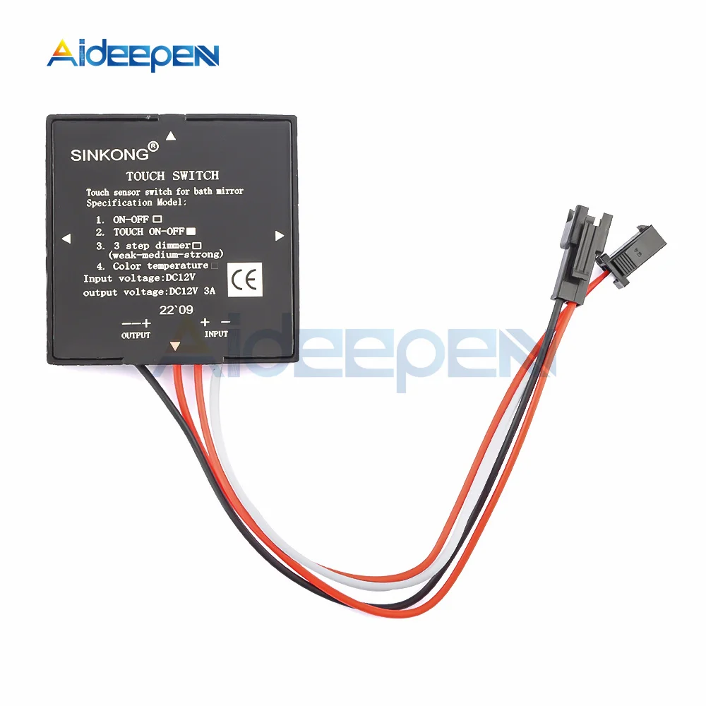 DC 5-12V Badezimmerspiegel-Schalter, Berührungssensor, Stufenlose Einstellung, Dimmbarer Berührungsschalter für LED-Licht, Spiegel- und Scheinwerferbeleuchtung – Detail 10