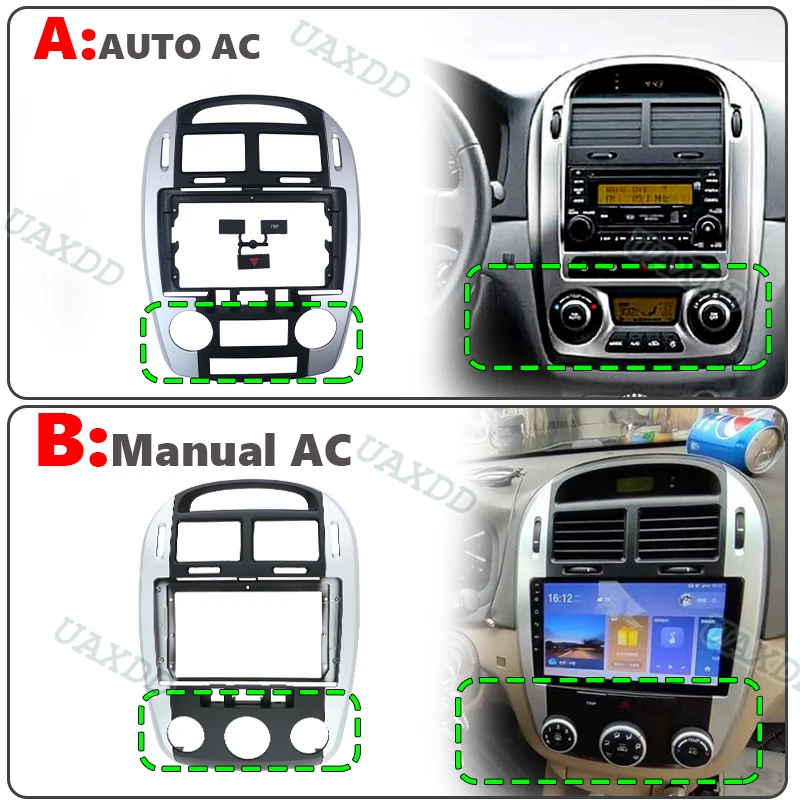 UAXDD 2Din Car Video Dashboard For 2006-2012 Kia CERATO 9INCH Radio Android Frame  Panel Automotive Center Console Fascia Canbus