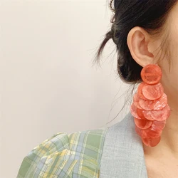 Bohemian Bead String Shell Earrings for Women Wedding Resin Crystal Earring Natural Stone Leaf Ladies Pendant Earings Jewelry