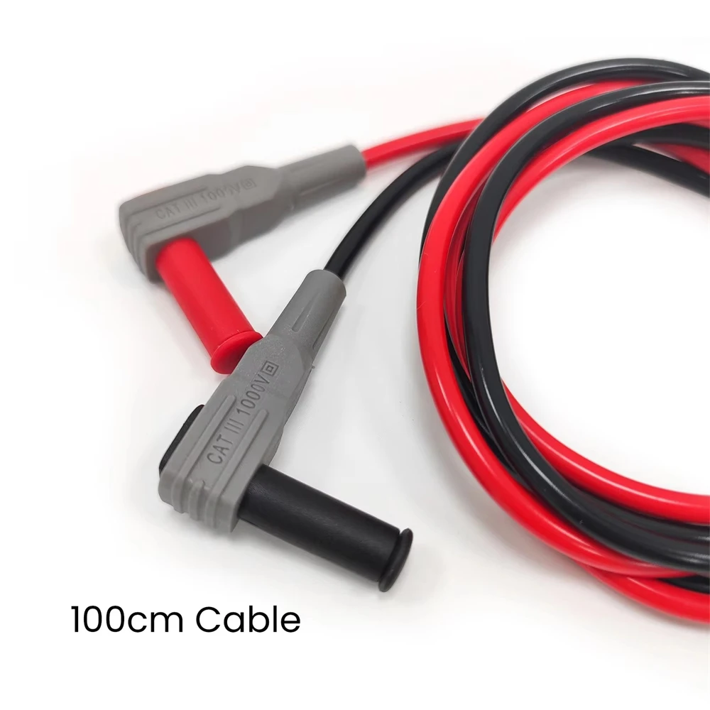 Cleqee P1033 Kabel testowy multimetru Formowany wtryskowo 4 mm wtyk bananowy Linia testowa Prosty do zakrzywionego kabla testowego — zdjęcie 7