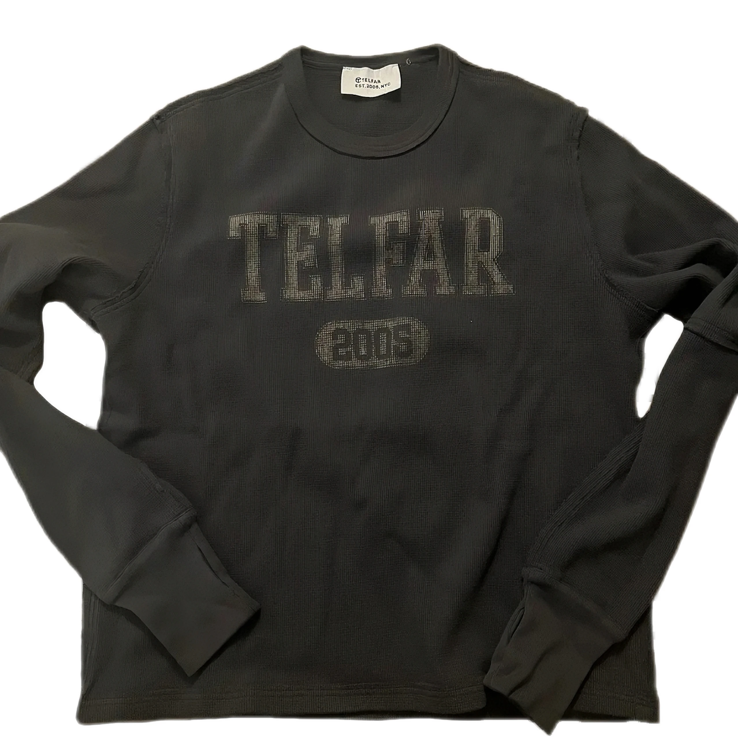 Vintage Washed Slim Fit Long Sleeve Tee Street Style Youthful Feel Cotton Crew Neck Sweatshirt Breathable Wear for Teens