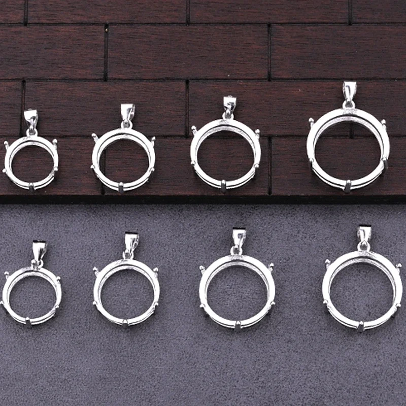 

925 Sterling Silver Women Pendant 13x13 14x14 15x15 16x16 17x17 18x18 19x19 20x20mm Semi Mount Pendant Wholesale