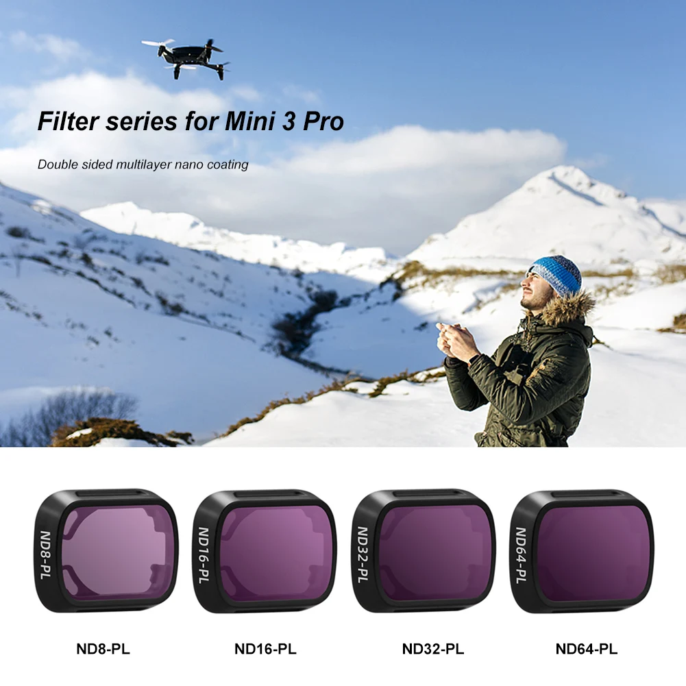 Filter Lensa Kamera untuk DJI Mini 3 Pro UV CPL ND8 ND16 ND32 ND64 ND/PL Kit Filter untuk DJI Mini 3 Pro Drone Filter Aksesori