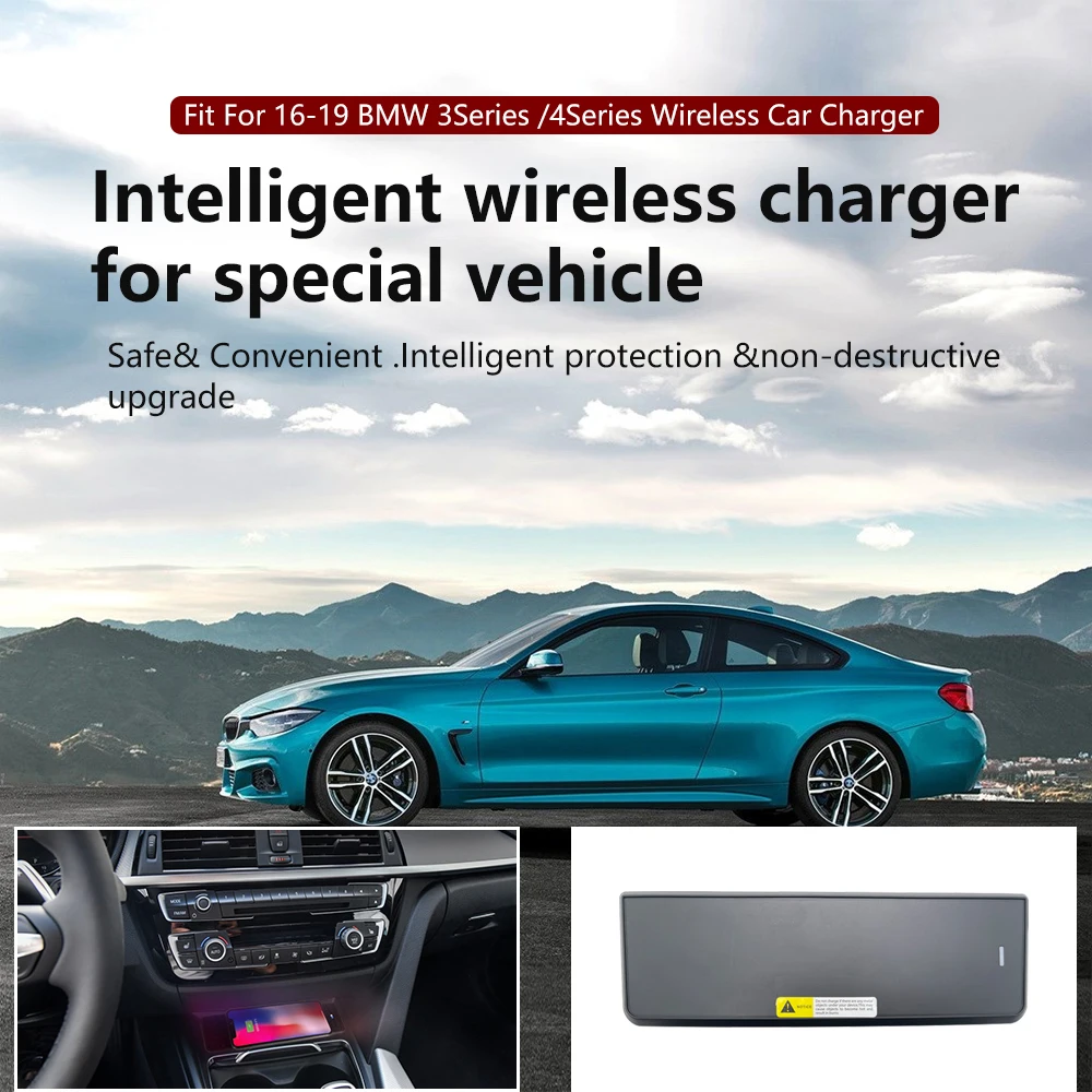 

For BMW 3 Series F30/F31/F35 4 Series 2013-2019 Car Wireless Charger Center Console Fast Charging Pad Anti-slip Phone Holder