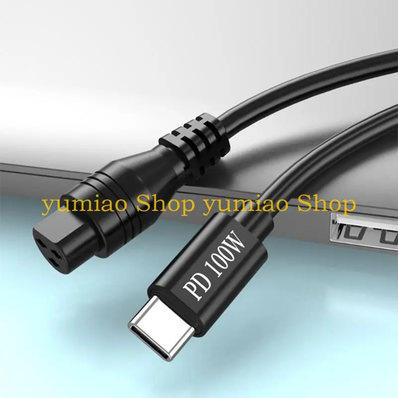 587B PD100W Fast Charging Cable Type C To 3pin With Square Adapter For Electronics