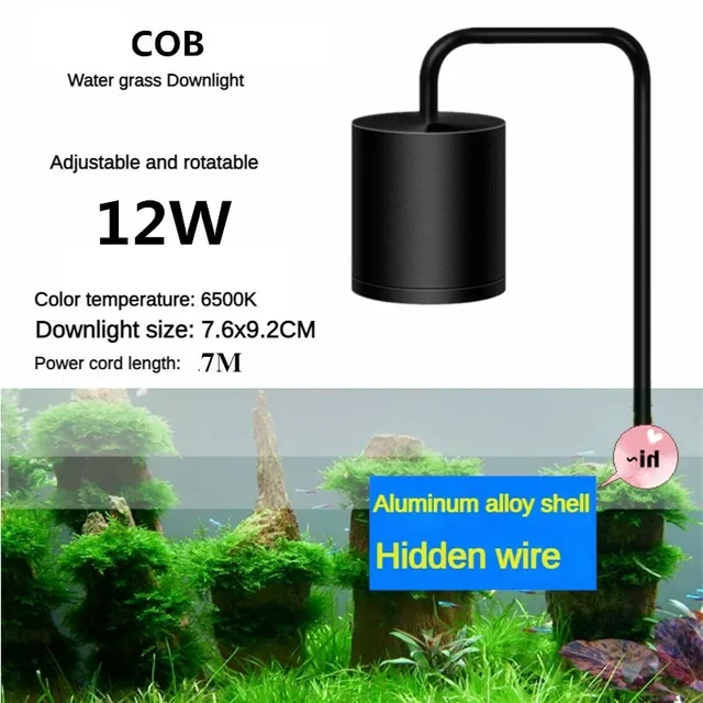 Aquarium Light LED Fishbowl Aquatic Plant Lamp Grass Tank Lamp