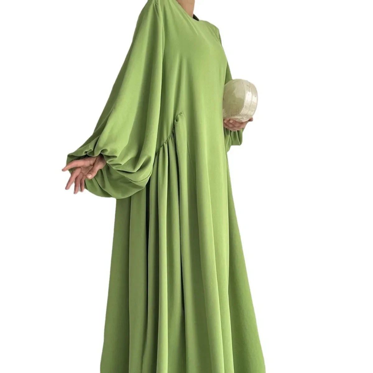 Ramadan New Dubai Solid Simple Clothing Robes Muslim Dress Womens Abayas Fashion Kaftan