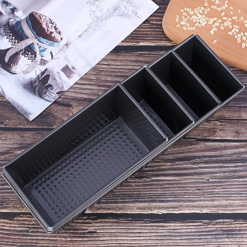 1pcs Baking Mold Loaf Pan With Lid Non-Stick Bread Pan Carbon Steel Rectangle Corrugated Toast Box Mold Cake Mold