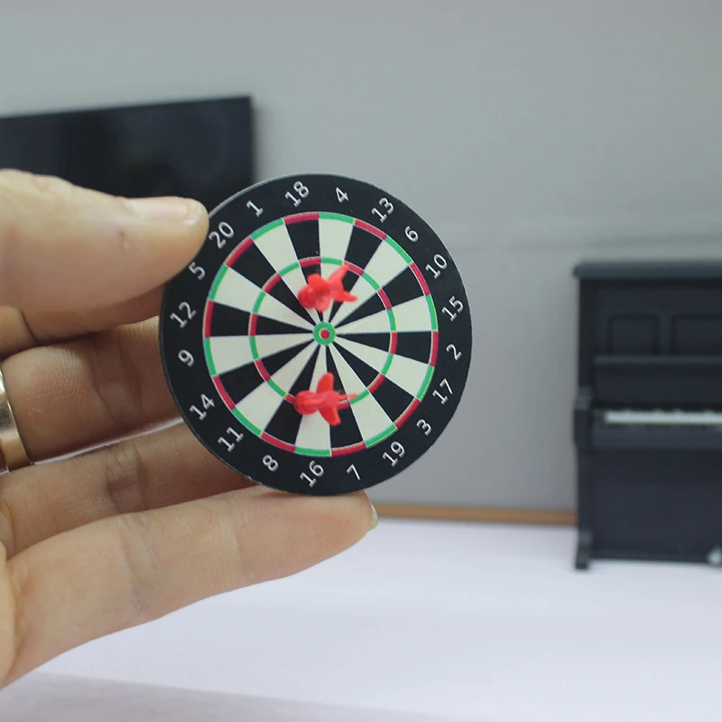2Set Dollhouse Miniature Magnetic 2 Darts Sports Toys Set Mini Darts Sports Set Model Home Outdoor Scene Accessories