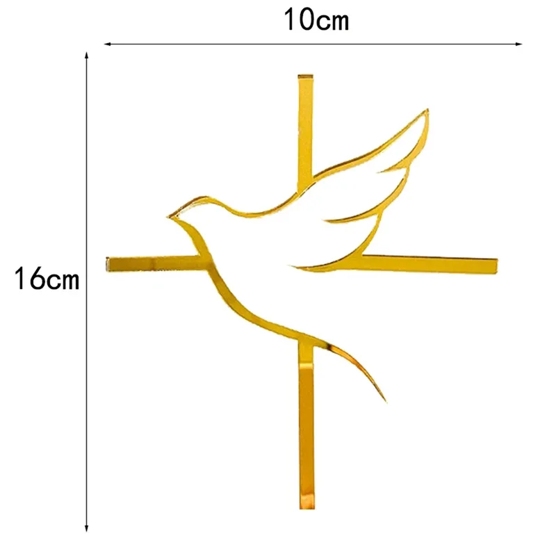 Baptism First Communion Cake Decorations Peace Dove Cake Topper Christening Acrylic Peace&Love Party Supplies Cake Decorations