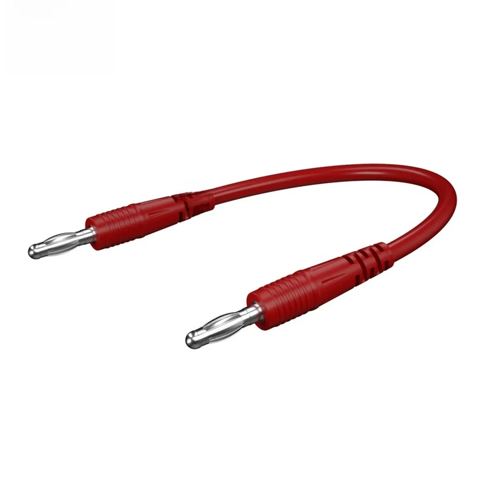 4mm Dual Banana Test Connector Nickel Plated Copper Core PVC Molded Body Red Black Pair for Testing and Calibration