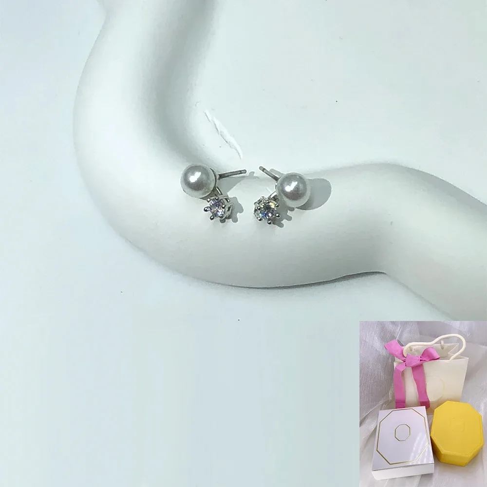 

New hot selling Matrix white earrings imitating crystal pearls, high-quality jewelry, women's romantic Mother's Day gift
