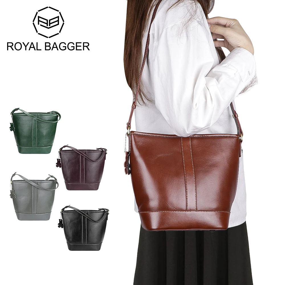 

Royal Bagger Retro Shoulder Bags for Women, Genuine Leather Satchel Purse, Casual Crossbody Bag with Two Straps 1848