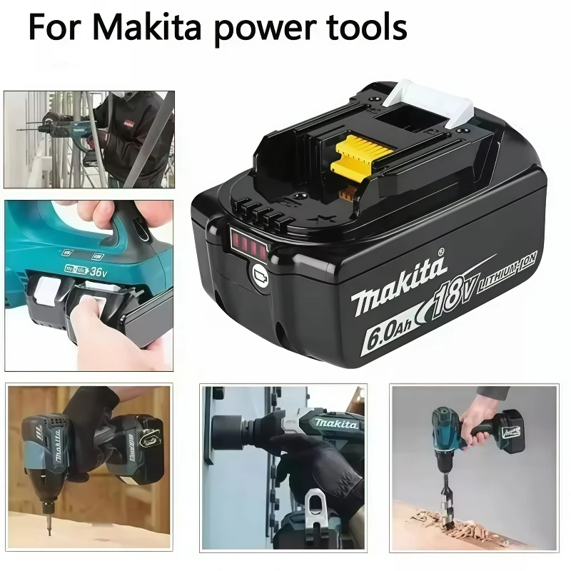 Bateria makita original de 18v, bateria de alto desempenho de 18V 6Ah, combina velocidade e resistência, para todas as ferramentas Makita