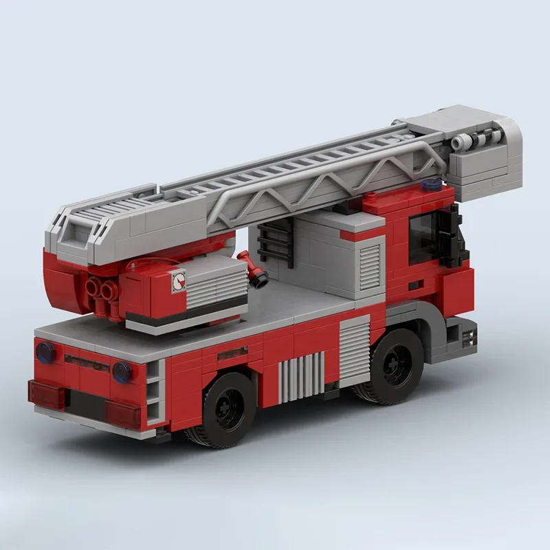 Moc blocos de construção amsterdam escada de fogo caminhão tecnologia tijolos modulares modelo presentes brinquedos de natal diy conjuntos montagem!