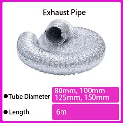 1PC 80~150mm Thicken Aluminum Foil Duct Hose Flex Air Intake Pipe Ventilation Fan Exhaust Vent Hose High Temperature Resistance