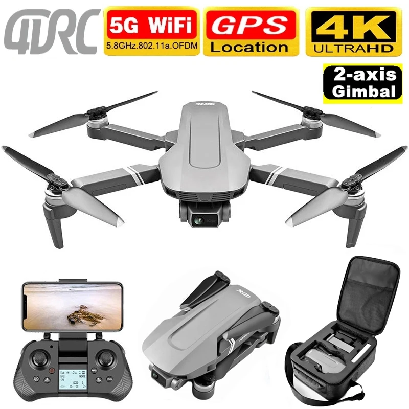 F4 Drone GPS 4K HD mechaniczny System kamera kardanowa obsługuje drony kart TF zdalnie sterowany Quadcopter stabilniejszy dystans 2km lotu 25 Min