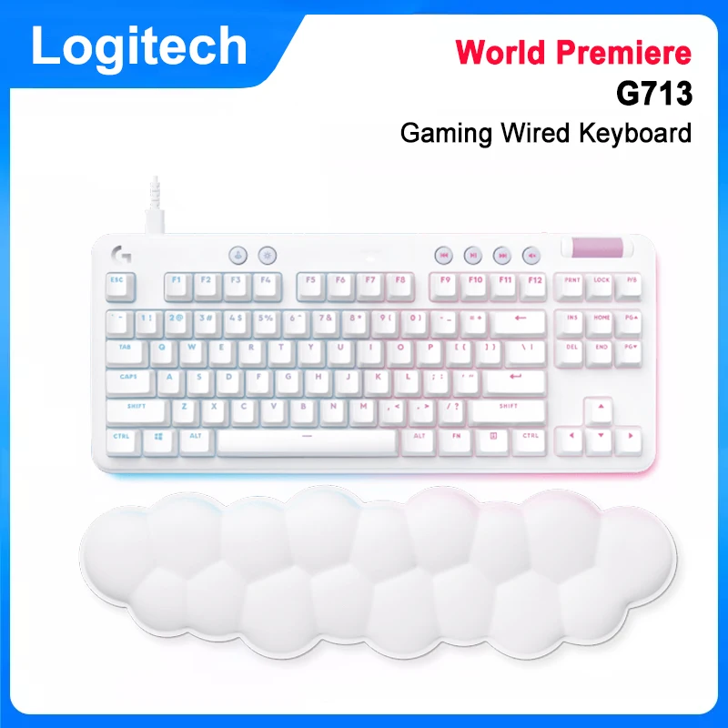 

World Premiere Logitech Aurora G713 Wired Gaming Keyboard USB RGB Lighting 87 key TKL Keyboard with Palm Rest