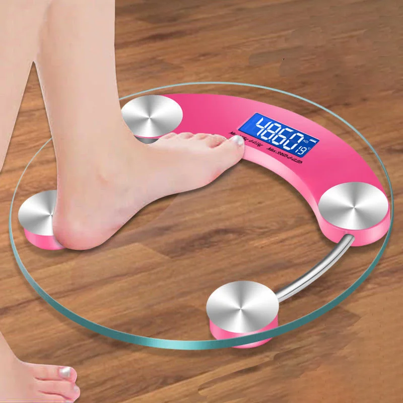 LCD Display High-Definition Digital Scale Round Shape Bathroom Body Weight Scale 0.2-180KG Precision Floor Electronic Scales