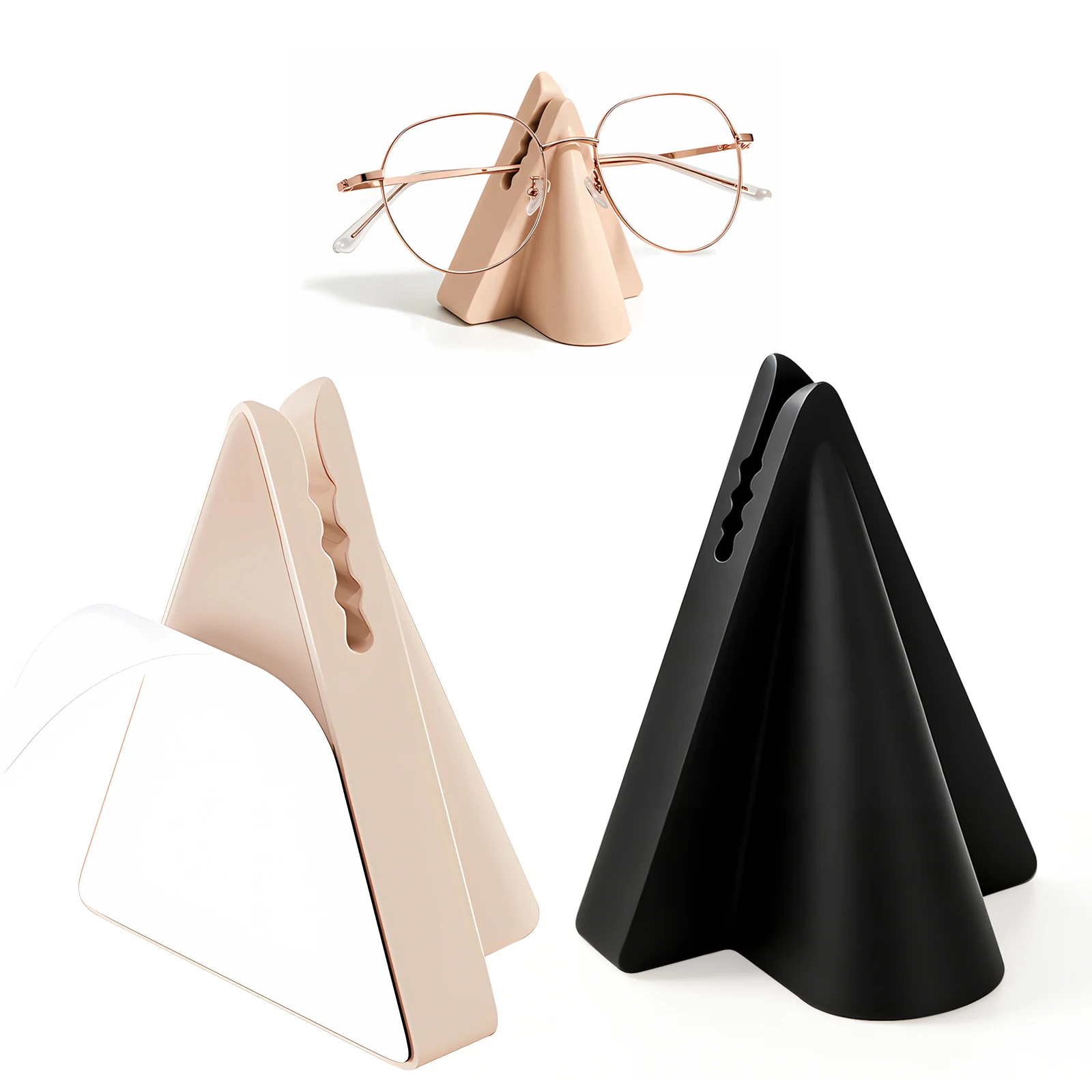 Self-Adhesive Silicone Eyeglass Holder Stand, Anti-Scratch Shockproof Glasses Organizer for Office Bedroom