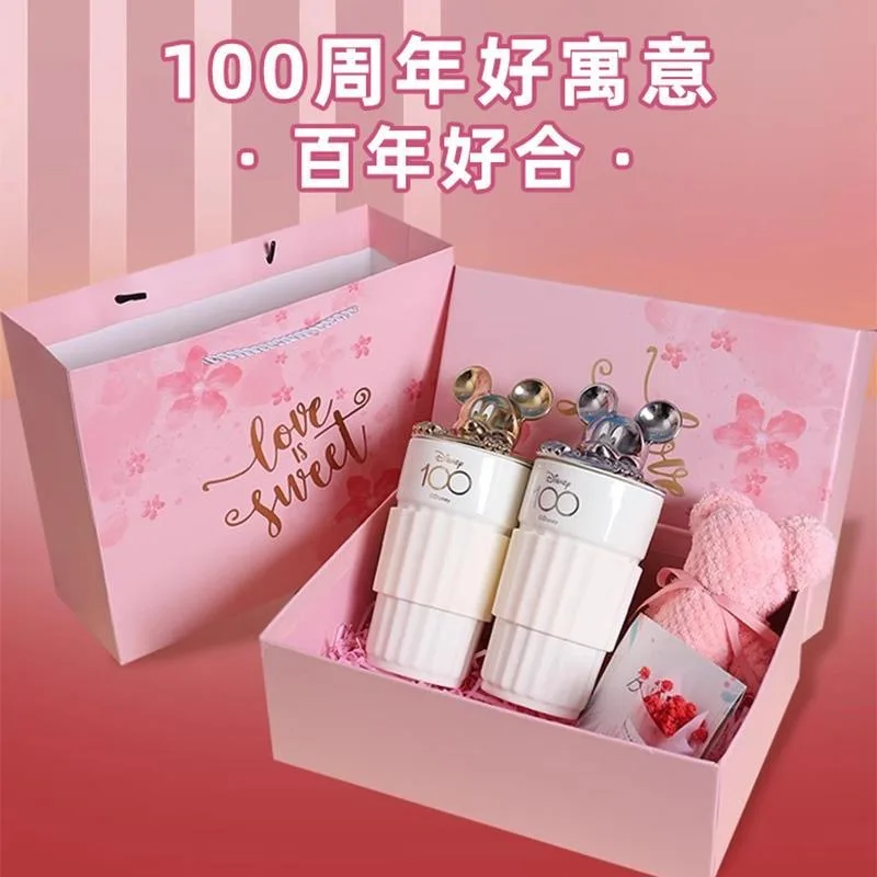 

Мультфильм Диснея, 100-летие, Микки Маус, прямая чашка для напитков, керамические чашки Минни Гуфи, кружка для кофе с молочной ручкой