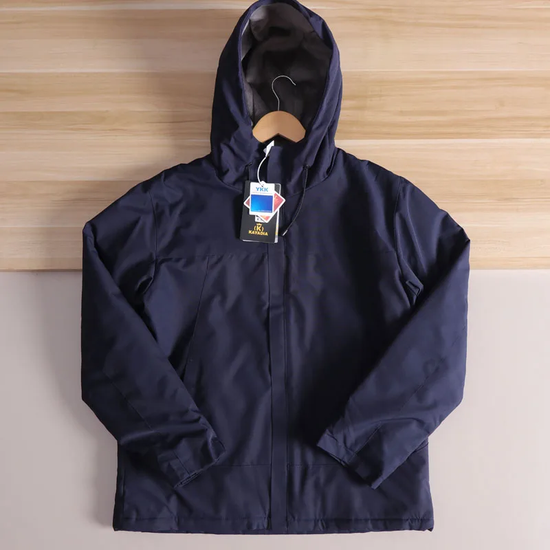 Casaco masculino quente Thiened Fce forrado com capuz ao ar livre à prova de vento outono inverno Jaet Stand Fit Faion Urban Sle Long Sl...