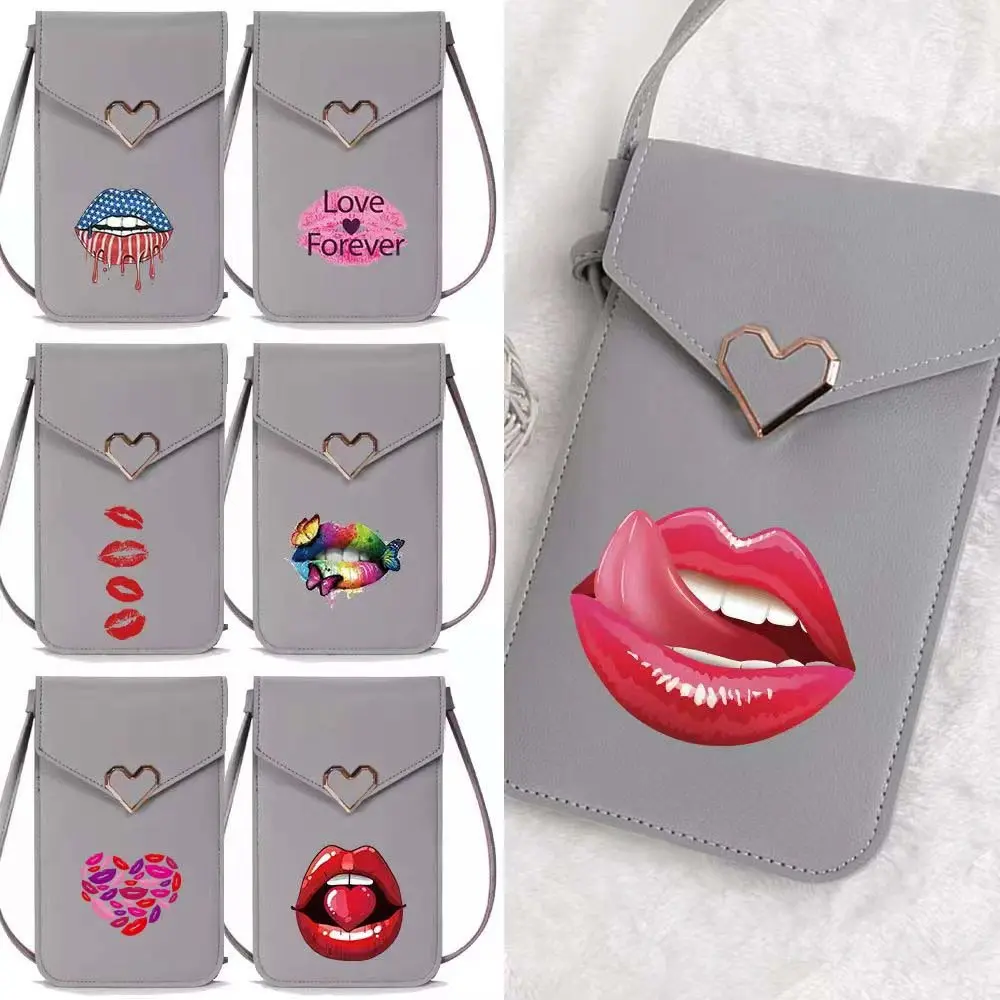 

Новая прозрачная сумка для телефона с сенсорным экраном, серия Mouth, с плечевым ремнем, многослойная, кошелек-картхолдер, сумка для покупок, женская сумка для хранения телефона