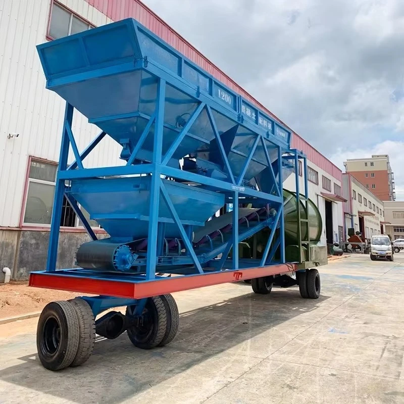 New China CE Hot Sale Small Portable Dry Ready Mix Concrete Batching Plant Fully Auto 25m3/h Mini Mobile Concrete Mixing Plant