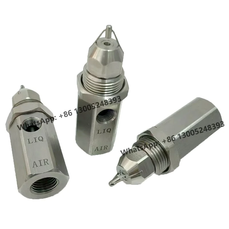 Dry Fog Super Fine Mist Air Atomizing Nozzle 30° 60° 80° Ultrasonic Air Atomizer Spray Nozzle Dust Removal SS304 Stainless Steel